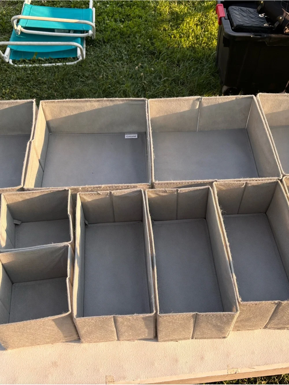 11 pc Foldable cloth dresser drawer organizer